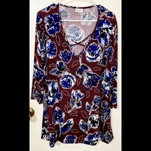 Avenue Blue and Wine Blouse
